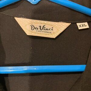 black rockabilly shirt with white thread outline